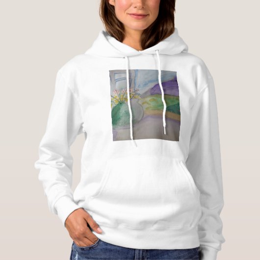 Pull À Capuche Fleurs sur le rebord de fenêtre (Devant)