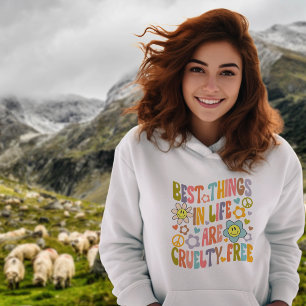 Pull À Capuche Fleurs tendance Retro Vegan Best Things in Life