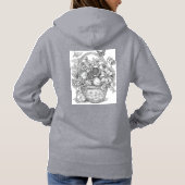 Pull À Capuche Floral Basket and Fruits Ink Illustration Hoodie (Dos)