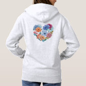 Pull À Capuche Floral Blossom Love Botanical Flower Heart (Dos)
