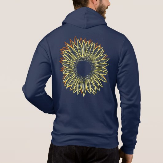 Pull À Capuche Flore Rustique Tournesol Feu à main (Dos)