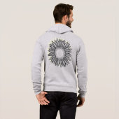 Pull À Capuche Flore Rustique Tournesol Main tiré (Dos entier)