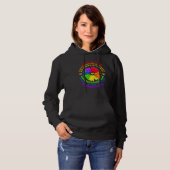 Pull À Capuche Flower Rainbow Human Black Vie Droits Sciences Lg (Devant entier)