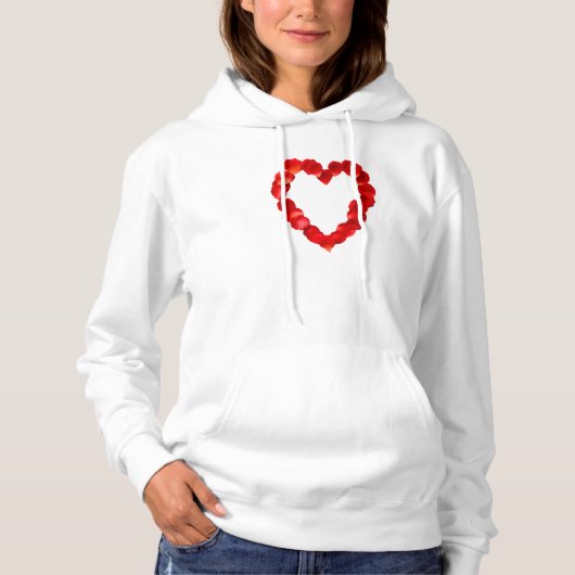 Pull À Capuche Forme de coeur pétale rose (Devant)