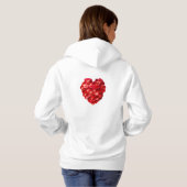 Pull À Capuche Forme de coeur pétale rose (Dos entier)