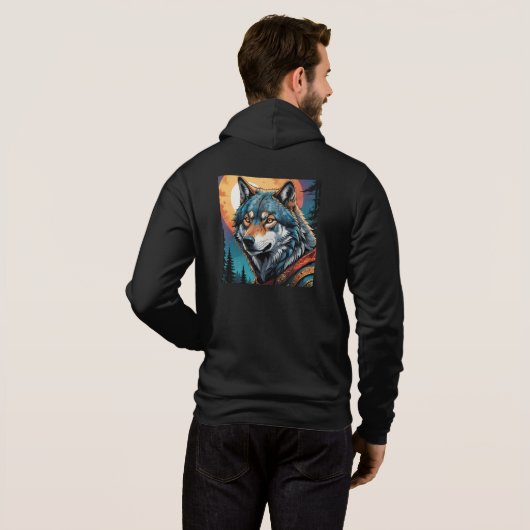 Pull À Capuche Forte Loup (Dos entier)