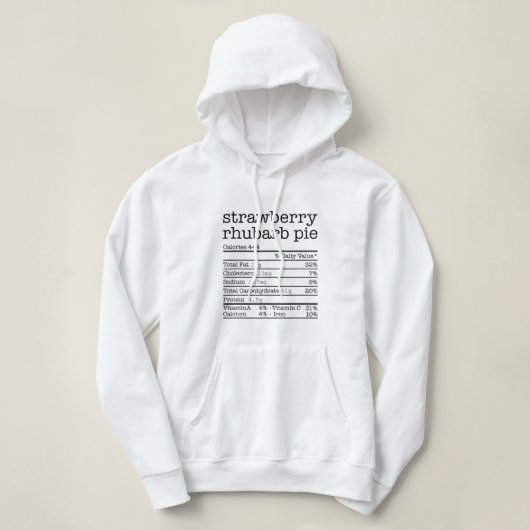 Pull À Capuche Fraise Rhubarb Pie Nutrition Fact Thankgiving (Design devant)