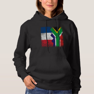 Pull À Capuche France Afrique du Sud Drapeaux moitié Afrique du S