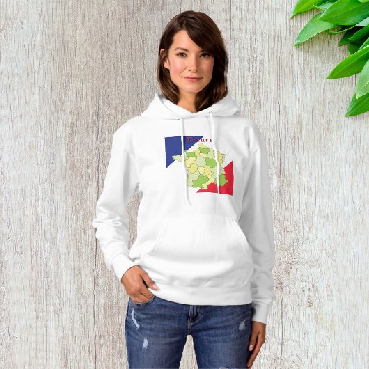 Pull À Capuche France Couleurs Et Carte Nationales