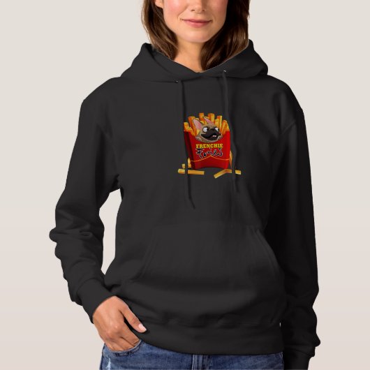 Pull À Capuche Frenchie Fries French Bulldog Fast Food Ar (Devant)
