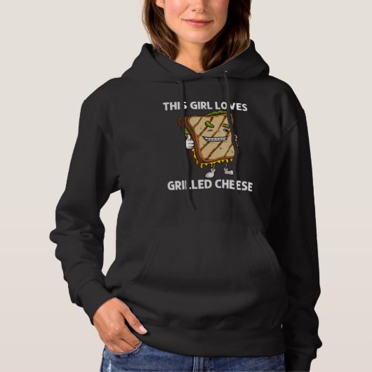 Pull À Capuche Fromage Grillé cool Art Pour Filles Enfants Sandwi (Devant)