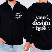 Pull À Capuche Front and Back Design Custom Logo Zipper Jacket