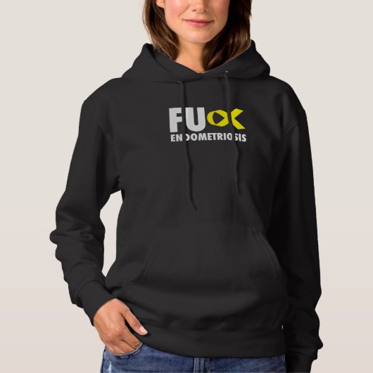 Pull À Capuche Fu Endometriose Ruban jaune - Endometriose (Devant)