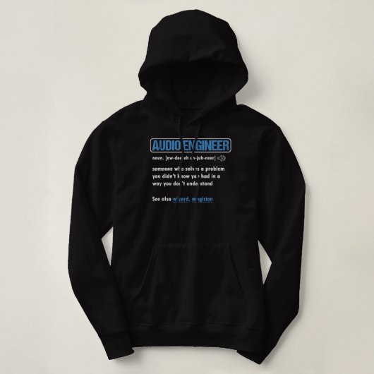 Pull À Capuche Funny Audio Engineer Définition Sound Technician E (Design devant)