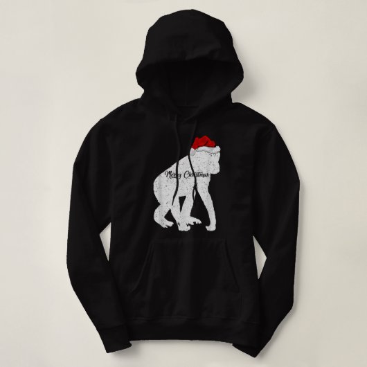 Pull À Capuche Funny Chimpanzé Amoureux des animaux Santa Hat Chi (Design devant)