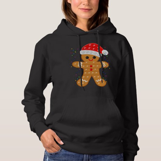 Pull À Capuche Funny Christmas Gingerbread Cookie Santa Cap Pop I (Devant)