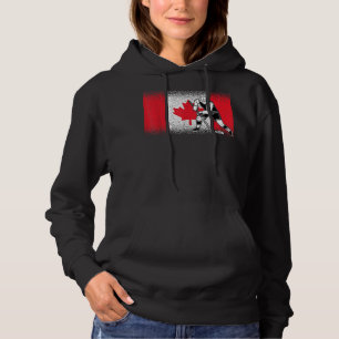 Pull À Capuche Funny Ice Hockey Player Maple Leaf Canadian Flag C