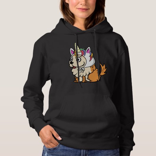 Pull À Capuche Funny Pomeranian Unicorn Casquette (Devant)