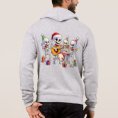 Pull À Capuche Funny Skeleton Band Christmas & New Year – 3D Cart (Dos)