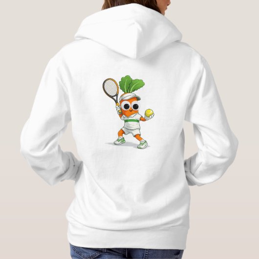 Pull À Capuche Funny Tennis Carrot – Playful Sports Humor (Dos)