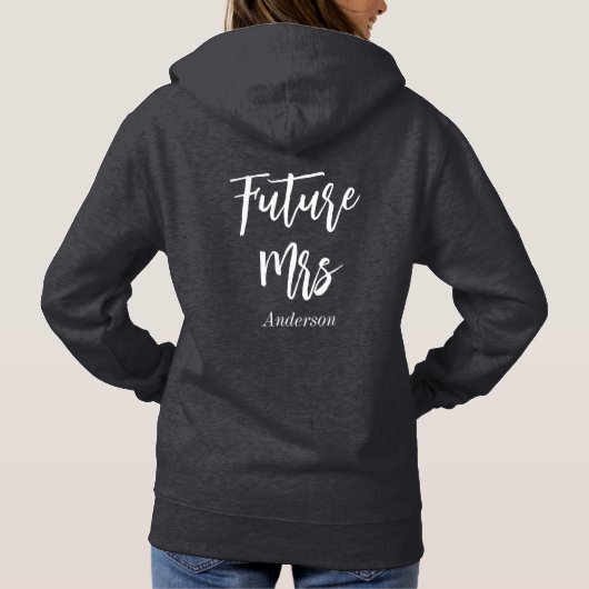 Pull À Capuche Future Mme Mariée Noir (Dos)