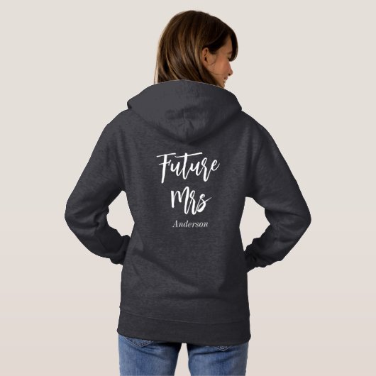 Pull À Capuche Future Mme Mariée Noir (Dos entier)