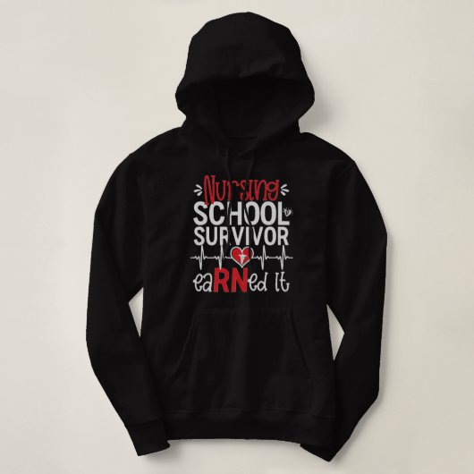 Pull À Capuche Gagné Il Infirmière Funny Nursing School Survivor (Design devant)
