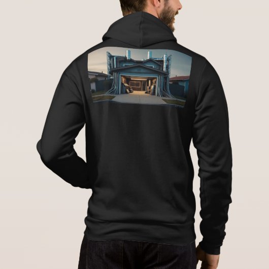 Pull À Capuche Garage Tech Upgrade men black Bella hoodie back (Dos)