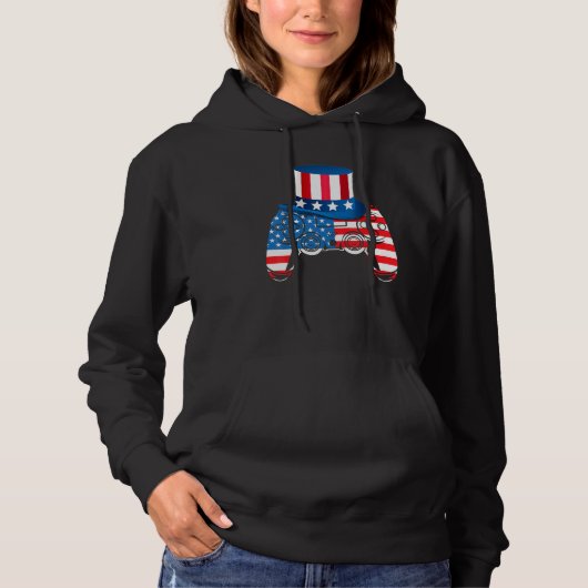 Pull À Capuche Garçons 4 juillet jeu vidéo American Flag Uncle Sa (Devant)