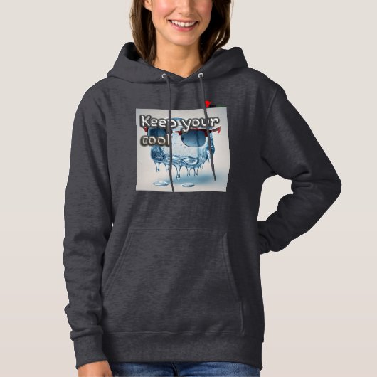 Pull À Capuche Gardez Votre Calme Cube de Glace Lunettes de Solei (Devant)