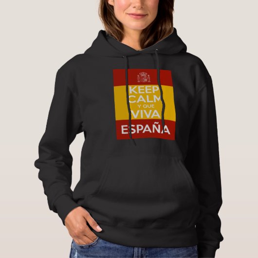 Pull À Capuche Gardez votre calme et vive l'Espagne (Devant)