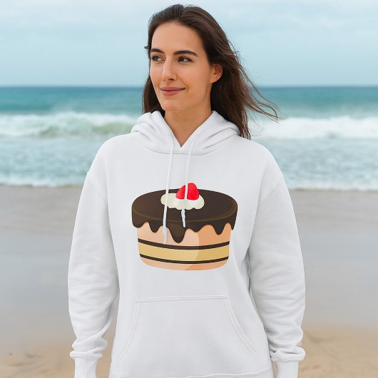 Pull À Capuche Gâteau au Chocolat avec Dégoulinade et Fraise