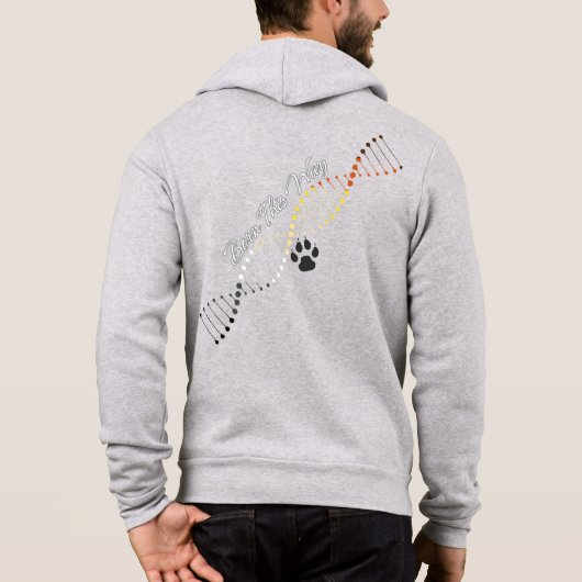 Pull À Capuche Gay Bear Fier de sa Naissance - ADN de Fierté d'Ou (Dos)