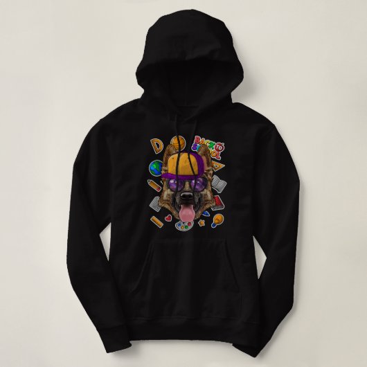 Pull À Capuche German Shepherd Back To School First Day Of School (Design devant)
