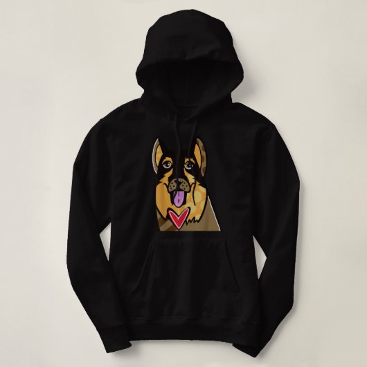 Pull À Capuche German Shepherd Cute Cartoon Dog Pop-Art Souvenir (Design devant)