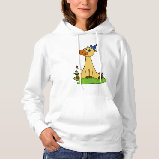 Pull À Capuche Giraffe avec casquette de fête (Devant)