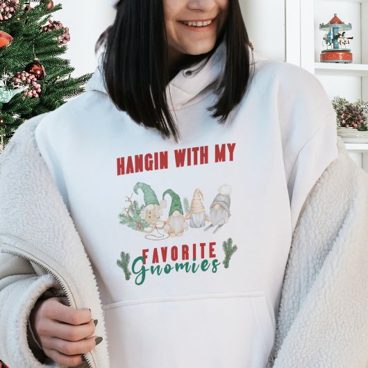 Pull À Capuche Gnomes Préférés Correspondance Fête de Noël