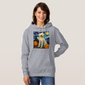 Pull À Capuche Goldendoodle Chien Mignon Halloween Jack O Lantern (Devant entier)