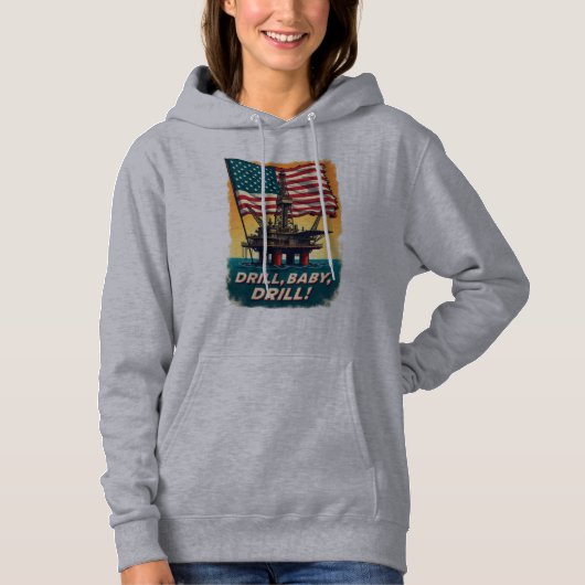 Pull À Capuche Golfe du Mexique -Drill Baby Drill Politique Vinta (Devant)