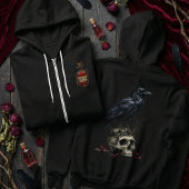 Pull À Capuche Gothic Raven Skull & Poison Vial Dark Fantasy