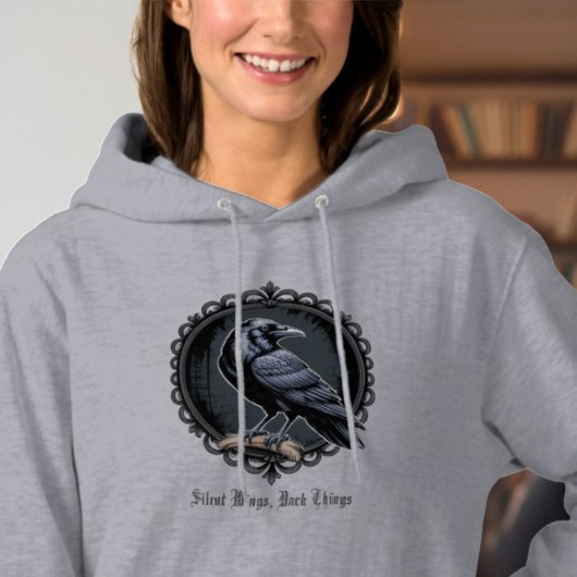 Pull À Capuche Gothique Corbeau Académie Sombre Alternative