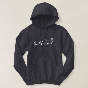 Pull À Capuche Gotland Drapeau Design de script de coeur, Suède