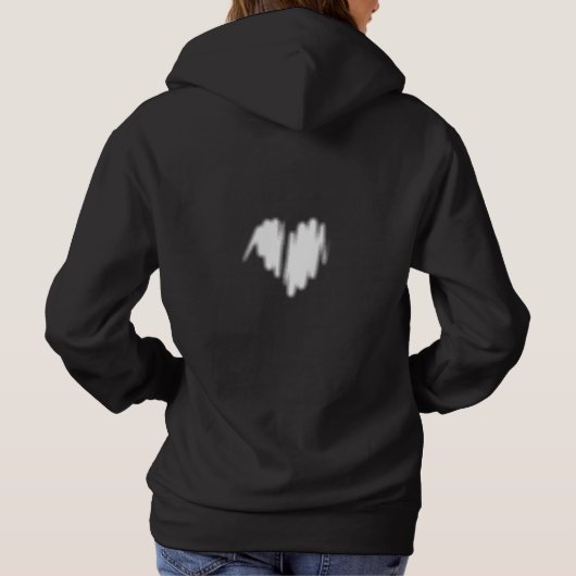 Pull À Capuche Graffiti blanc modéré Sprayed Heart Image (Dos)