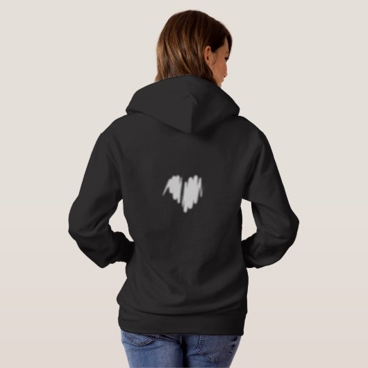 Pull À Capuche Graffiti blanc modéré Sprayed Heart Image (Dos entier)