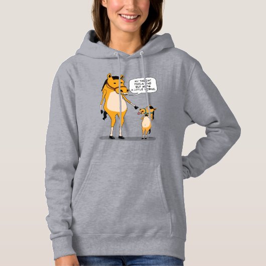 Pull À Capuche Grand cheval drôle et mignon et petit cheval (Devant)