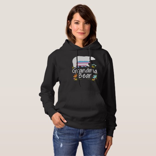Pull À Capuche Grandma Lgbt Bear Transgenre Rainbow Lgbt Gay Les (Devant entier)