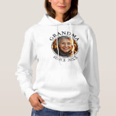 Pull À Capuche Grandma photo et texte noir simple depuis (Devant)