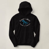 Pull À Capuche Grands Lacs non salés et sans requin (Design devant)