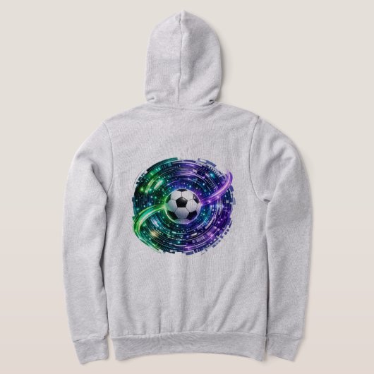 Pull À Capuche Graphisme de ballon de football néo-futuriste (Couchage Retour)