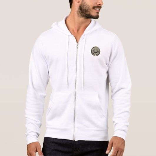 Pull À Capuche Graphisme de crâne de chef guerrier (Devant)